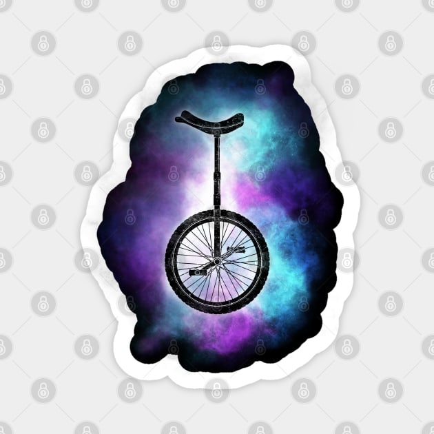 Unicycle Bike Galaxy Sticker by TheWanderingFools